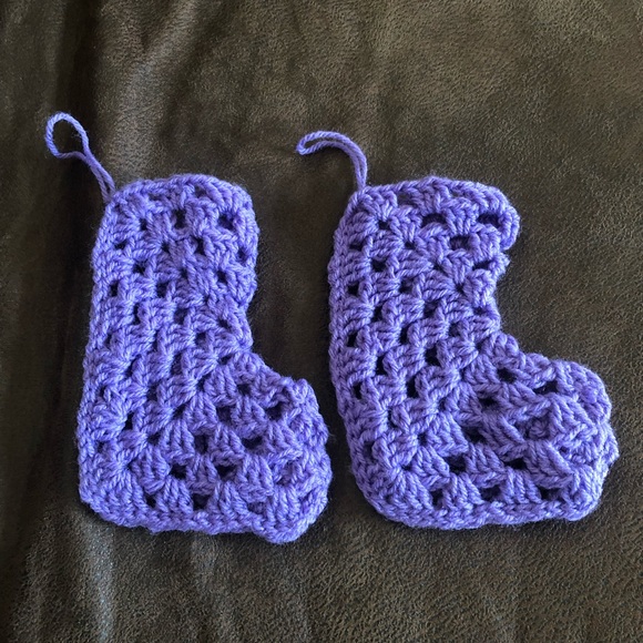 handmade Other - Purple Crochet Christmas Stockings!!!